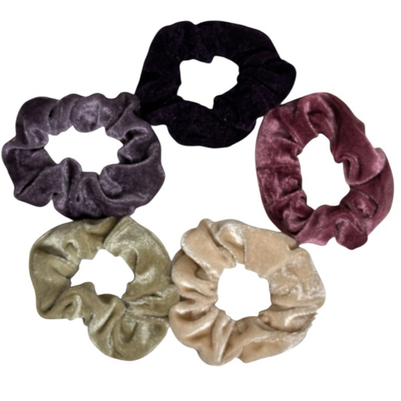 Forever 21 5-Piece Set of Jewel and Neutral Tone Scrunchies Hair Ties NWOT - Picture 8 of 9